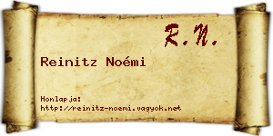 Reinitz Noémi névjegykártya